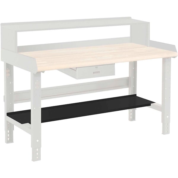 Global Industrial Steel Lower Shelf, 72W x 14D, Black 254730BK - main